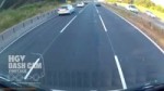 Van driver takes evasive action into the path of a truck.mp4