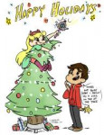 Star on top of a tree and Marco.png