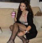 cute girl in nylon tights patterned pantyhose cardigan.jpg