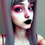 beautiful cute skinny e-girl with grey lipstick on lips, Trending on artstation HQ (1).png