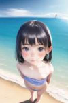 loli, flat chest, child, {{realistic}}, beach, from above s-1648611158.png