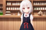 loli, child, solo, happy, white hair, red eyes, brown dirndl, tavern, standing, full body, detailed face and eyes, {bokeh} s-915754875.png