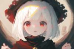 loli, {{child}}, 1girl, solo, red eyes, white hair, bob cut, dark souls iii, close-up, town s-3137812008.png