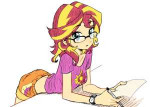 903915safesoloequestria+girlscuteglassessunset+shimmerrainb[...].png