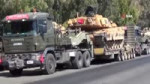 Turkish army convoy with tanks arrived at the Syria-Turkey [...].mp4